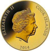 Cook Islands 1000 Dollars Nautilus 2014 Proof KM# 1677 ELIZABETH II COOK ISLANDS IRB 2014 coin obverse Cook Islands 1000 Dollars Nautilus 2014 Proof KM# 1677 ELIZABETH II COOK ISLANDS IRB 2014 coin obverse