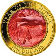 Cook Islands 1000 Dollars Year of the Horse 2014 Proof KM# 1602 YEAR OF THE HORSE 1000 DOLLARS coin reverse Cook Islands 1000 Dollars Year of the Horse 2014 Proof KM# 1602 YEAR OF THE HORSE 1000 DOLLARS coin reverse