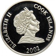 Cook Islands 2 Dollars (2002 FIFA World Cup) KM# 468a 2002 COOK ISLANDS ELIZABETH II coin obverse