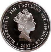 Fiji 2 Dollars (Christmas. Birth of Jesus) ELIZABETH II FIJI 2 DOLLARS 1OZ .999 SILVER 2007 RDM coin obverse Fiji 2 Dollars (Christmas. Birth of Jesus) ELIZABETH II FIJI 2 DOLLARS 1OZ .999 SILVER 2007 RDM coin obverse
