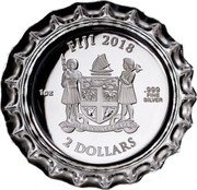 Fiji 2 Dollars Coca-Cola 2018  Proof FIJI 2018 1 OZ .999 FINE SILVER 2 DOLLARS coin obverse