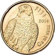 Fiji 2 Dollars Pilgrim Falcon. Large Type 2014 FIJI 2014 GA NI VATU coin obverse Fiji 2 Dollars Pilgrim Falcon. Large Type 2014 FIJI 2014 GA NI VATU coin obverse