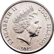 Cook Islands 20 Cents (Magnetic) ELIZABETH II COOK ISLANDS 2015 IRB coin obverse