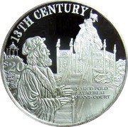 Cook Islands 20 Dollars 13th Century. Marco Polo and Kublai Khan 2007 Proof KM# 894 13TH CENTURY $20 MARCO POLO AT KUBLAI KHAN’S COURT FM coin reverse Cook Islands 20 Dollars 13th Century. Marco Polo and Kublai Khan 2007 Proof KM# 894 13TH CENTURY $20 MARCO POLO AT KUBLAI KHAN’S COURT FM coin reverse