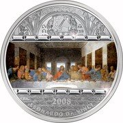 Cook Islands 20 Dollars The Last Supper. Leonardo da Vinci 2008 Proof KM# 637 MASTERRIECES OF ART 2008 LEONARDO DA VINCI coin reverse Cook Islands 20 Dollars The Last Supper. Leonardo da Vinci 2008 Proof KM# 637 MASTERRIECES OF ART 2008 LEONARDO DA VINCI coin reverse