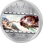 Cook Islands 20 Dollars Creation of Adam - Michelangelo 2008 Proof KM# 636 ARS VATICANA 2008 MICHELANGELO BUONARROTI coin reverse