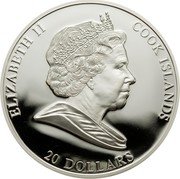 Cook Islands 20 Dollars The Mona Lisa by Leonardo da Vinci 2009 Proof KM# 697 ELIZABETH II COOK ISLANDS 20 DOLLARS coin obverse Cook Islands 20 Dollars The Mona Lisa by Leonardo da Vinci 2009 Proof KM# 697 ELIZABETH II COOK ISLANDS 20 DOLLARS coin obverse