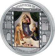 Cook Islands 20 Dollars The Sistine Madonna by Raphael Santi 2009 Proof KM# 699 MASTERPIECES OF ART 2009 RAFFAELLO SANZIO coin reverse Cook Islands 20 Dollars The Sistine Madonna by Raphael Santi 2009 Proof KM# 699 MASTERPIECES OF ART 2009 RAFFAELLO SANZIO coin reverse