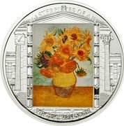 Cook Islands 20 Dollars Vincent van Gogh. Sunflowers 2010 Proof KM# 1341 MASTERPIECES OF ART 2010 VINCENT VAN GOGH coin reverse