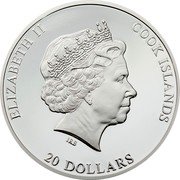 Cook Islands 20 Dollars Pierre-Auguste Renoir. Sleeping Bather 2012 Proof KM# 1435 ELIZABETH II COOK ISLANDS IRB 20 DOLLARS coin obverse Cook Islands 20 Dollars Pierre-Auguste Renoir. Sleeping Bather 2012 Proof KM# 1435 ELIZABETH II COOK ISLANDS IRB 20 DOLLARS coin obverse