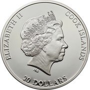 Cook Islands 20 Dollars Nefertiti 2012 Proof KM# 1397 ELIZABETH II COOK ISLANDS IRB 20 DOLLARS coin obverse Cook Islands 20 Dollars Nefertiti 2012 Proof KM# 1397 ELIZABETH II COOK ISLANDS IRB 20 DOLLARS coin obverse