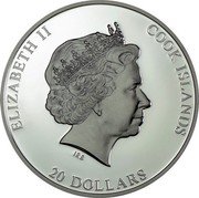 Cook Islands 20 Dollars Eugene Delacroix. Liberty Leading the People 2013 Proof KM# 1654 ELIZABETH II COOK ISLANDS IRB 20 DOLLARS coin obverse Cook Islands 20 Dollars Eugene Delacroix. Liberty Leading the People 2013 Proof KM# 1654 ELIZABETH II COOK ISLANDS IRB 20 DOLLARS coin obverse