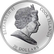Cook Islands 20 Dollars Vitruvian Man 2010 Proof KM# 769 ELIZABETH II COOK ISLANDS 20 DOLLARS coin obverse