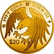 Cook Islands 20 Dollars Eagle 2022 ♦♦♦ $20 9999 GOLD 1/10TH OZ coin reverse Cook Islands 20 Dollars Eagle 2022 ♦♦♦ $20 9999 GOLD 1/10TH OZ coin reverse