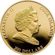 Cook Islands 200 Dollars Lunar Year of the Ox 2009 Proof KM# 768 ELIZABETH II COOK ISLANDS 200 DOLLARS coin obverse Cook Islands 200 Dollars Lunar Year of the Ox 2009 Proof KM# 768 ELIZABETH II COOK ISLANDS 200 DOLLARS coin obverse
