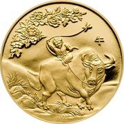 Cook Islands 200 Dollars Lunar Year of the Ox 2009 Proof KM# 768 牛 2009 coin reverse Cook Islands 200 Dollars Lunar Year of the Ox 2009 Proof KM# 768 牛 2009 coin reverse