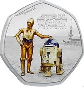 Cook Islands 25 Cents Star Wars A New Hope. Droids for Sale 2022 STAR WARS TM A NEW HOPE © & TM LUCASFILM LTD coin reverse Cook Islands 25 Cents Star Wars A New Hope. Droids for Sale 2022 STAR WARS TM A NEW HOPE © & TM LUCASFILM LTD coin reverse