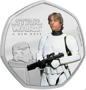 Cook Islands 25 Cents Star Wars A New Hope. Undercover 2022 STAR WARS TM A NEW HOPE © & TM LUCASFILM LTD coin reverse Cook Islands 25 Cents Star Wars A New Hope. Undercover 2022 STAR WARS TM A NEW HOPE © & TM LUCASFILM LTD coin reverse