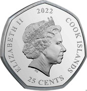 Cook Islands 25 Cents Star Wars A New Hope. We Meet Again at Last 2022 IRB ELIZABETH II 2022 COOK ISLANDS 25 CENTS coin obverse Cook Islands 25 Cents Star Wars A New Hope. We Meet Again at Last 2022 IRB ELIZABETH II 2022 COOK ISLANDS 25 CENTS coin obverse