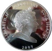 Cook Islands 25 Dollars 30th Anniversary of the death of Elvis Presley 2007 Proof KM# 1190 ELIZABETH II 25 DOLLARS COOK ISLANDS 2007 coin obverse Cook Islands 25 Dollars 30th Anniversary of the death of Elvis Presley 2007 Proof KM# 1190 ELIZABETH II 25 DOLLARS COOK ISLANDS 2007 coin obverse