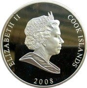 Cook Islands 25 Dollars Year of the Rat 2008 Proof KM# 1629 ELIZABETH II COOK ISLANDS 2008 coin obverse Cook Islands 25 Dollars Year of the Rat 2008 Proof KM# 1629 ELIZABETH II COOK ISLANDS 2008 coin obverse