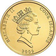 Cook Islands 25 Dollars Elizabeth II Bounty 2009 KM# 1475 ELIZABETH II COOK ISLANDS 2009 coin obverse Cook Islands 25 Dollars Elizabeth II Bounty 2009 KM# 1475 ELIZABETH II COOK ISLANDS 2009 coin obverse