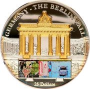 Cook Islands 25 Dollars Berlin Wall 2009 KM# 1584 GERMANY THE BERLIN WALL WORLD MONUMENTS 25 DOLLARS coin reverse Cook Islands 25 Dollars Berlin Wall 2009 KM# 1584 GERMANY THE BERLIN WALL WORLD MONUMENTS 25 DOLLARS coin reverse