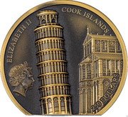 Cook Islands 250 Dollars (Leaning Tower of Pisa) IRB ELIZABETH II COOK ISLANDS 250 DOLLARS coin obverse Cook Islands 250 Dollars (Leaning Tower of Pisa) IRB ELIZABETH II COOK ISLANDS 250 DOLLARS coin obverse