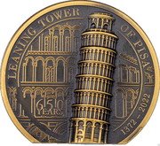 Cook Islands 250 Dollars (Leaning Tower of Pisa) 650 YEARS LEARNING TOWER OF PISA 1372 - 2022 coin reverse Cook Islands 250 Dollars (Leaning Tower of Pisa) 650 YEARS LEARNING TOWER OF PISA 1372 - 2022 coin reverse