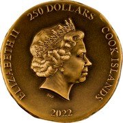 Cook Islands 250 Dollars (Pegasus) ELIZABETH II 250 DOLLARS COOK ISLANDS 2022 coin obverse Cook Islands 250 Dollars (Pegasus) ELIZABETH II 250 DOLLARS COOK ISLANDS 2022 coin obverse