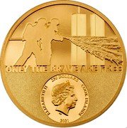 Cook Islands 250 Dollars (Real Hero - Firefighter) ONLY THE BRAVE ARE FREE IRB ELIZABETH II 250 DOLLARS COOK ISLANDS 2021 coin obverse Cook Islands 250 Dollars (Real Hero - Firefighter) ONLY THE BRAVE ARE FREE IRB ELIZABETH II 250 DOLLARS COOK ISLANDS 2021 coin obverse