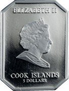 Cook Islands 5 Dollars Saint Peter 2010 Proof KM# 1637 ELIZABETH II COOK ISLANDS 5 DOLLARS coin obverse