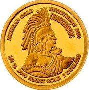 Cook Islands 5 Dollars Mexican Cuauhtemoc Gold Investment 2010 Proof KM# 1531 MEXICAN GOLD INVESTMENT 2010 CUAUHTEMOC 1/2 G. .9999 FINEST GOLD 5 DOLLARS coin reverse