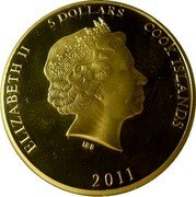 Cook Islands 5 Dollars Diamond Jubilee 2011 Proof KM# 1503 ELIZABETH II COOK ISLANDS 5 DOLLARS IRB 2011 coin obverse Cook Islands 5 Dollars Diamond Jubilee 2011 Proof KM# 1503 ELIZABETH II COOK ISLANDS 5 DOLLARS IRB 2011 coin obverse
