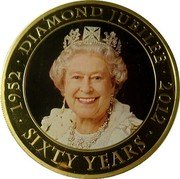 Cook Islands 5 Dollars Diamond Jubilee 2011 Proof KM# 1503 DIAMOND JUBILEE 1952 2012 SIXTY YEARS coin reverse Cook Islands 5 Dollars Diamond Jubilee 2011 Proof KM# 1503 DIAMOND JUBILEE 1952 2012 SIXTY YEARS coin reverse