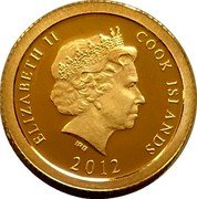 Cook Islands 5 Dollars James Cook 2012 Proof KM# 1587 ELIZABETH II COOK ISLANDS IRB 2012 coin obverse Cook Islands 5 Dollars James Cook 2012 Proof KM# 1587 ELIZABETH II COOK ISLANDS IRB 2012 coin obverse