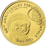 Fiji 5 Dollars 60th Anniversary of the First Man in Space 2021 60TH ANNIVERSARY FIRST MAN IN SPACE 0,5G .999 FINE GOLD CCCP 1961 - 2021 coin reverse Fiji 5 Dollars 60th Anniversary of the First Man in Space 2021 60TH ANNIVERSARY FIRST MAN IN SPACE 0,5G .999 FINE GOLD CCCP 1961 - 2021 coin reverse