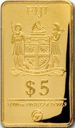 Fiji 5 Dollars Big Ben 2021 FIJI $ 5 1/100 OZ FINE GOLD 999,9 coin obverse