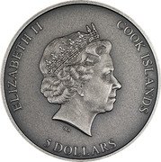 Cook Islands 5 Dollars (Charles III Secret Heart) ELIZABETH II COOK ISLANDS IRB 5 DOLLARS coin obverse Cook Islands 5 Dollars (Charles III Secret Heart) ELIZABETH II COOK ISLANDS IRB 5 DOLLARS coin obverse