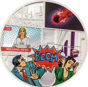 Cook Islands 5 Dollars (Charles III Tenham Meteorite) LIVE BREAKING NEWS ACT METEORITE IMPACT OMG! BOOM coin reverse Cook Islands 5 Dollars (Charles III Tenham Meteorite) LIVE BREAKING NEWS ACT METEORITE IMPACT OMG! BOOM coin reverse