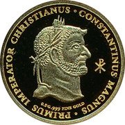 Fiji 5 Dollars (Emperor Constantine the Great) CONSTANTINUS MAGNUS PRIMUS IMPERATOR CHRISTIANUS 0.5 G .999 FINE GOLD coin reverse Fiji 5 Dollars (Emperor Constantine the Great) CONSTANTINUS MAGNUS PRIMUS IMPERATOR CHRISTIANUS 0.5 G .999 FINE GOLD coin reverse