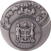 Fiji 5 Dollars (Kajko and Kokosz) 5 DOLLARS FIJI 2022 REREVAKA NA KALOU KA DOKA NA TUI 2 OZ AG 999 coin obverse Fiji 5 Dollars (Kajko and Kokosz) 5 DOLLARS FIJI 2022 REREVAKA NA KALOU KA DOKA NA TUI 2 OZ AG 999 coin obverse