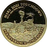 Fiji 5 Dollars (Mars Touchdown) MARS 2021 TOUCHDOWN 0.5 G .999 FINE GOLD PERSEVERANCE - INGENUITY coin reverse Fiji 5 Dollars (Mars Touchdown) MARS 2021 TOUCHDOWN 0.5 G .999 FINE GOLD PERSEVERANCE - INGENUITY coin reverse