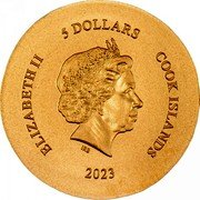 Cook Islands 5 Dollars Numismatic Icons - Arethusa 2023 In Sets only 2023 5 $ COOK ISLANDS ELIZABETH II IRB coin obverse