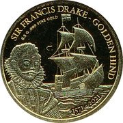 Fiji 5 Dollars (Sir Francis Drake. Golden Hind) SIR FRANCIS DRAKE - GOLDEN HIND 0.5 G .999 FINE GOLD 1571 - 2021 coin reverse Fiji 5 Dollars (Sir Francis Drake. Golden Hind) SIR FRANCIS DRAKE - GOLDEN HIND 0.5 G .999 FINE GOLD 1571 - 2021 coin reverse