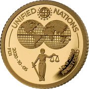 Fiji 5 Dollars (Unitied Nations. Justice) UNITIED NATIONS 2020-10-05 FIJI 1/2 G .9999 FINEST GOLD coin reverse Fiji 5 Dollars (Unitied Nations. Justice) UNITIED NATIONS 2020-10-05 FIJI 1/2 G .9999 FINEST GOLD coin reverse