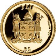 Fiji 5 Dollars (Wolfgang Amadeus Mozart 230th Anniversary) FIJI REREVAKA NA KALOU KA DOKA NA TUI $ 5 0.5G AU 999,9 coin obverse Fiji 5 Dollars (Wolfgang Amadeus Mozart 230th Anniversary) FIJI REREVAKA NA KALOU KA DOKA NA TUI $ 5 0.5G AU 999,9 coin obverse