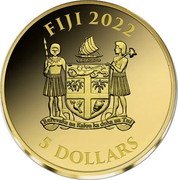 Fiji 5 Dollars Yellowstone National Park 2022 FIJI 2022 REREVKA NA KALOU KA DOKA NA TUI 5 DOLLARS coin obverse Fiji 5 Dollars Yellowstone National Park 2022 FIJI 2022 REREVKA NA KALOU KA DOKA NA TUI 5 DOLLARS coin obverse