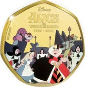 Cook Islands 50 Cents 70th Anniversary - Alice in Wonderland. Do You Play Croquet? 2021 Proof ALICE IN WONDERLAND 1951 - 2021 DISNEY ©DISNEY coin reverse Cook Islands 50 Cents 70th Anniversary - Alice in Wonderland. Do You Play Croquet? 2021 Proof ALICE IN WONDERLAND 1951 - 2021 DISNEY ©DISNEY coin reverse