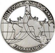 Cook Islands 50 Cents Bangkok. Grand Palace. 2022 In Sets only 2022 50 CENTS COOK ISLANDS ELIZABETH II coin obverse Cook Islands 50 Cents Bangkok. Grand Palace. 2022 In Sets only 2022 50 CENTS COOK ISLANDS ELIZABETH II coin obverse